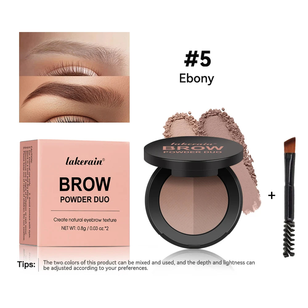 Dual-Tone Eyebrow Powder Duo with Brush - 22