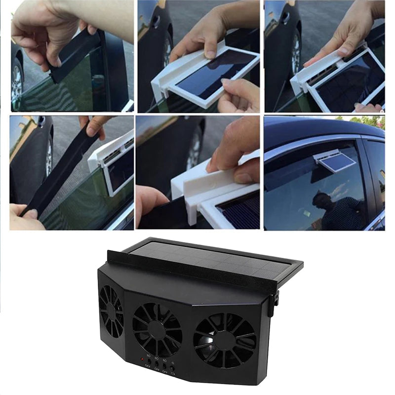 Solar-Powered Car Window Ventilation Fan - 13