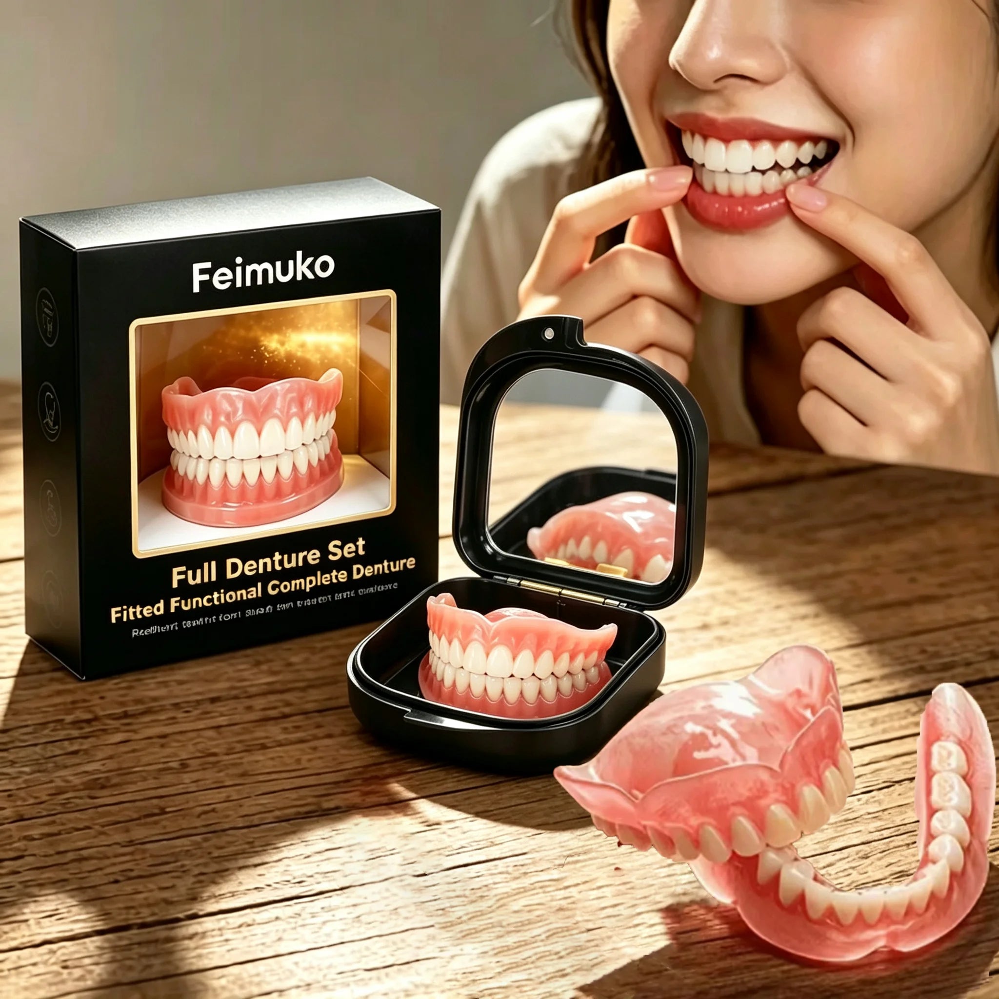 Comfort Fit Silicone Cosmetic Dentures for Natural Smile - 1