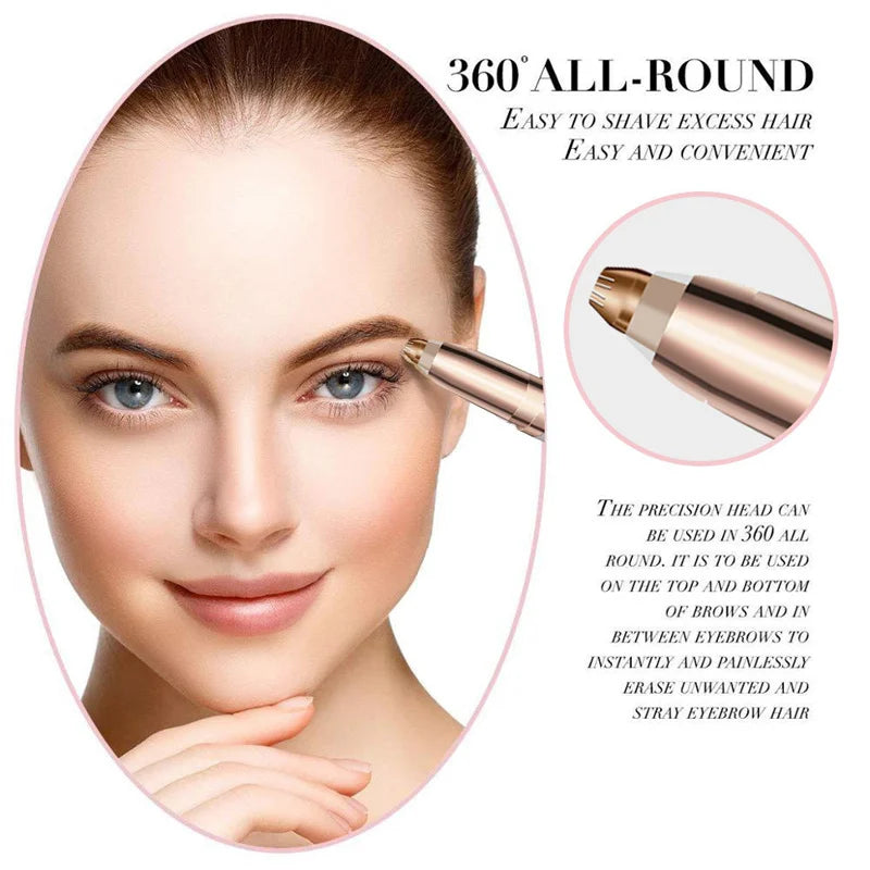 Painless Electric Eyebrow Trimmer & Facial Hair Remover - 3
