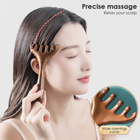 Six-Claw Natural Wood Scalp and Body Massage Comb