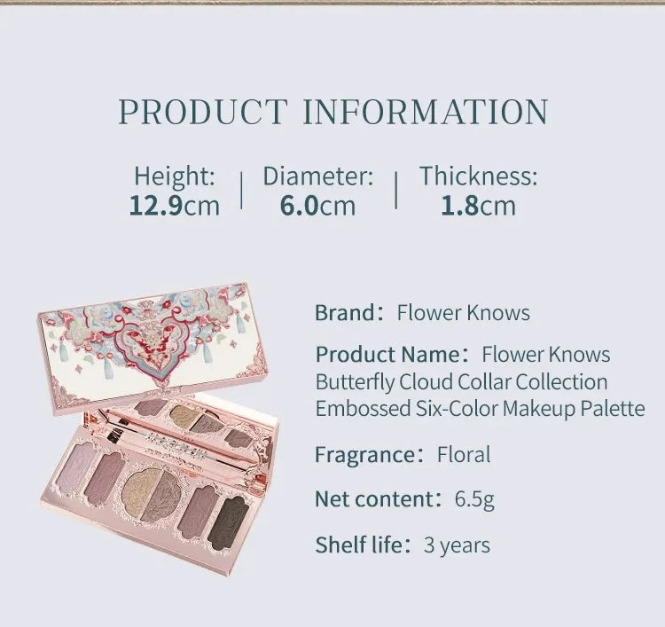 6-Color Embossed Eyeshadow Palette for All-Day Wear - 28