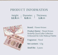 6-Color Embossed Eyeshadow Palette for All-Day Wear