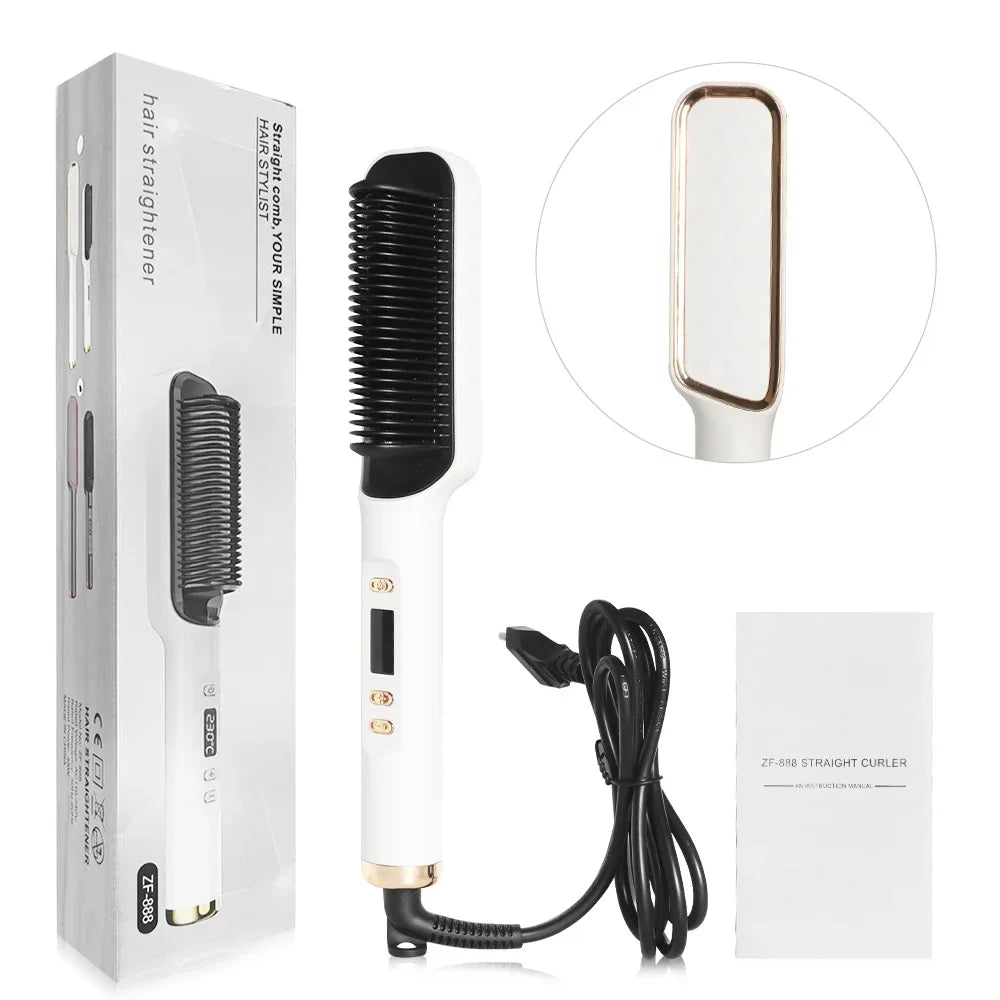 Professional Ceramic Hair Straightening Brush - 16