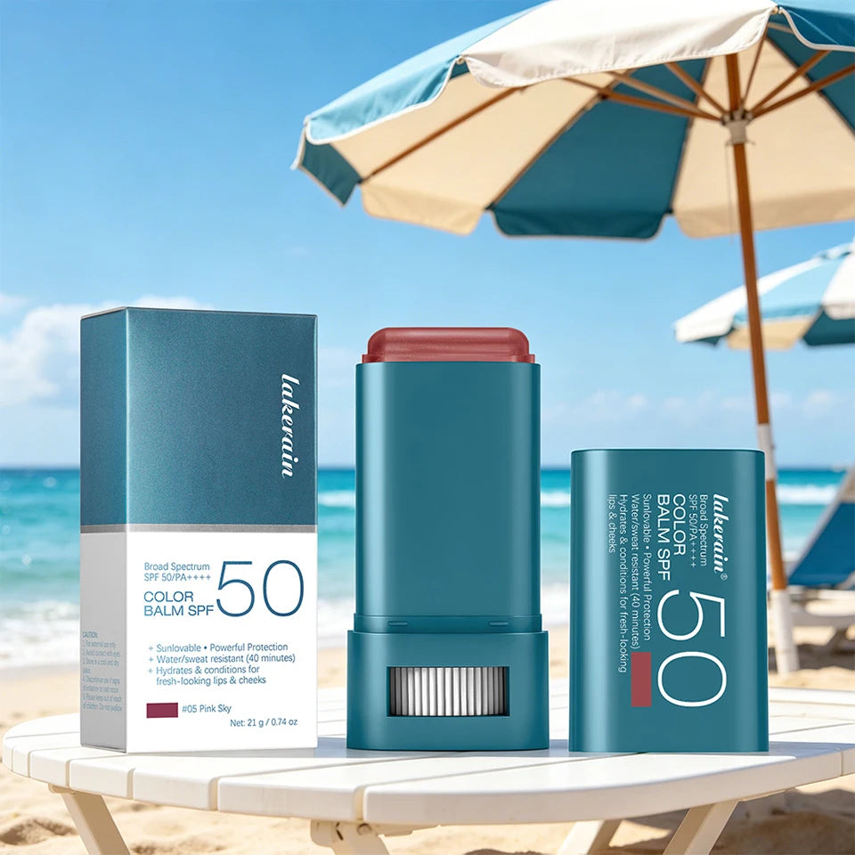 SPF 50 Tinted Sunscreen Blush Stick for Cheeks and Lips - 19