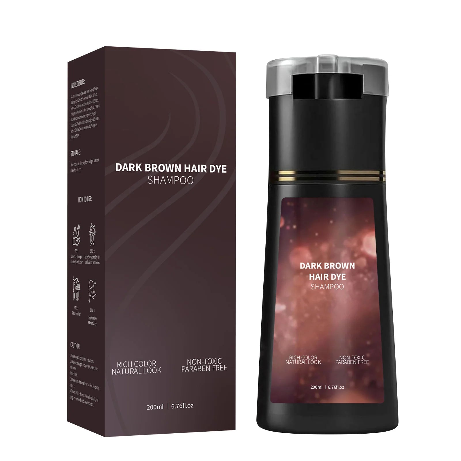 Instant Light Brown Hair Dye Shampoo for Gray Coverage - 24