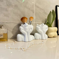 Artistic Face Makeup Brush Organizer and Desk Vase