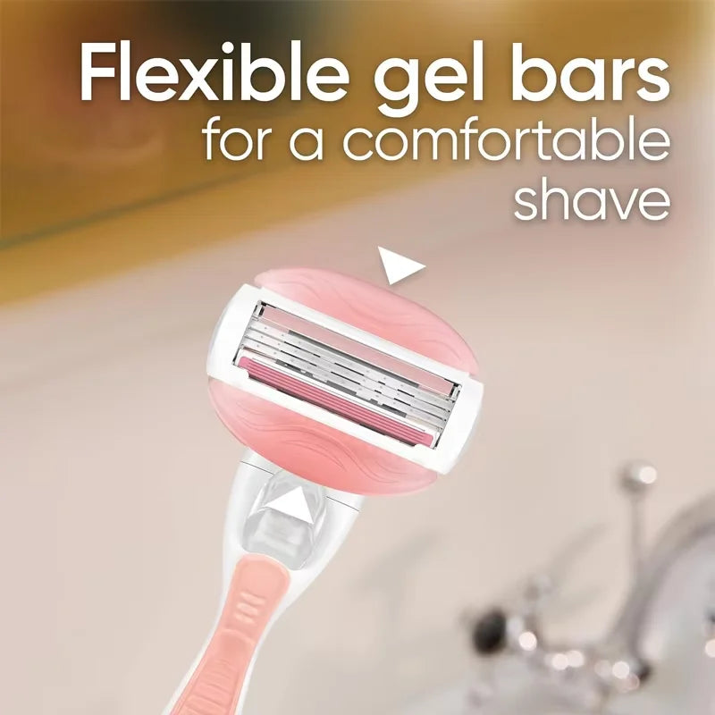 3-Blade Smooth Shave Razor Refills with Moisturizing Gel - 4