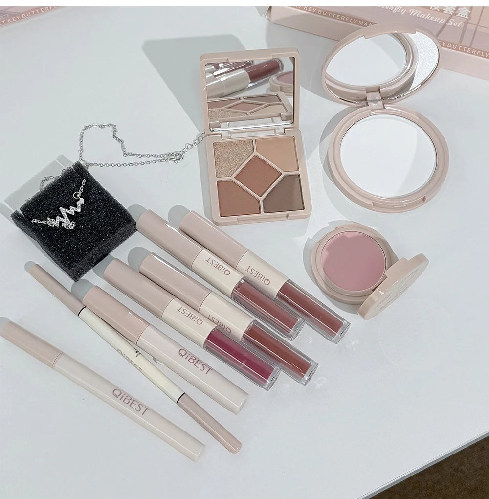 All-in-One Butterfly Makeup Gift Set with Necklace - 14