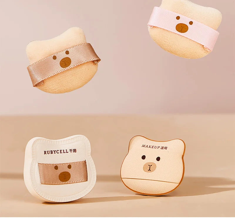 Cute Bear Makeup Powder Puff Set for Flawless Application - 18