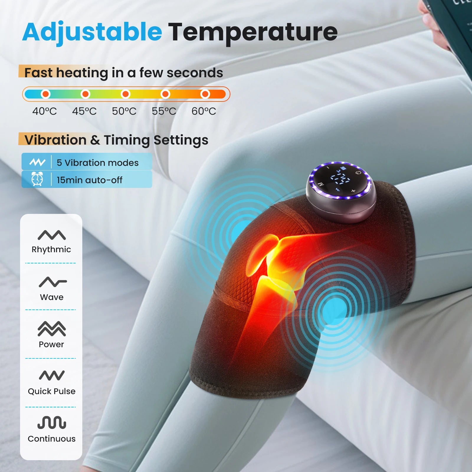 Heated Vibration Knee and Joint Massager - 32