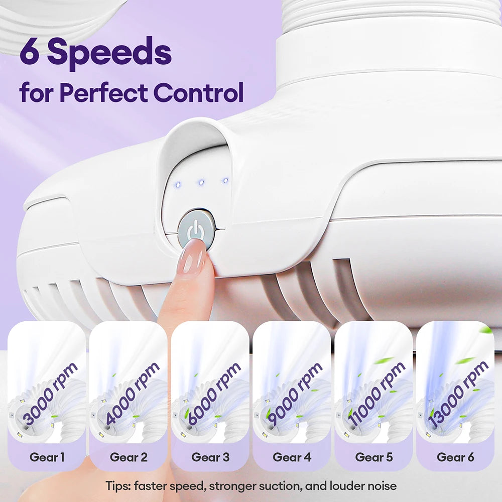 Professional 130W Turbo Nail Dust Extractor with Adjustable Tube - 5