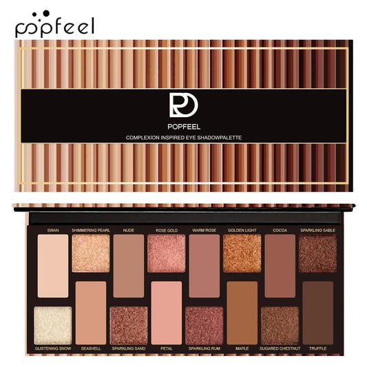 16-Color Waterproof Shimmer and Matte Eyeshadow Palette