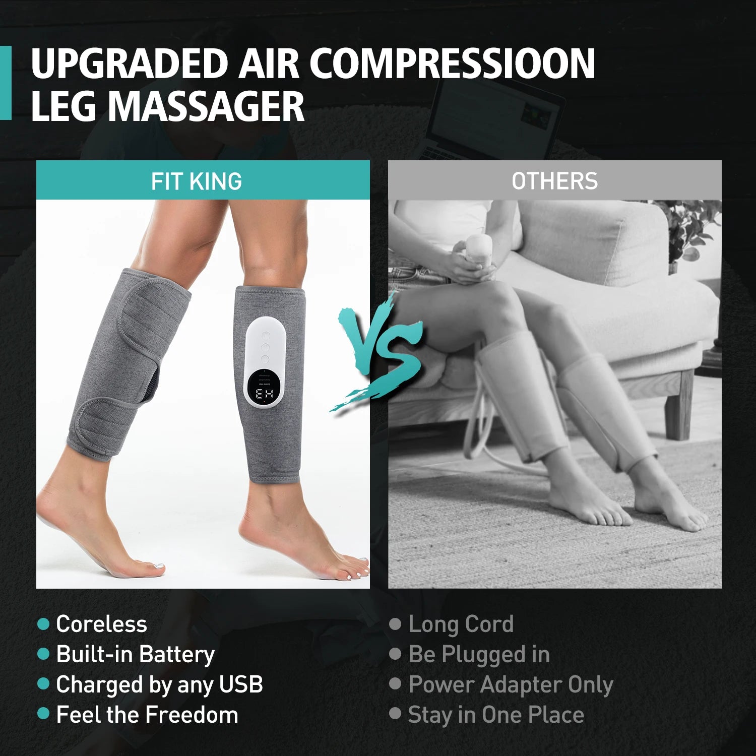 Wireless Heated Calf Massager for Pain Relief - 9