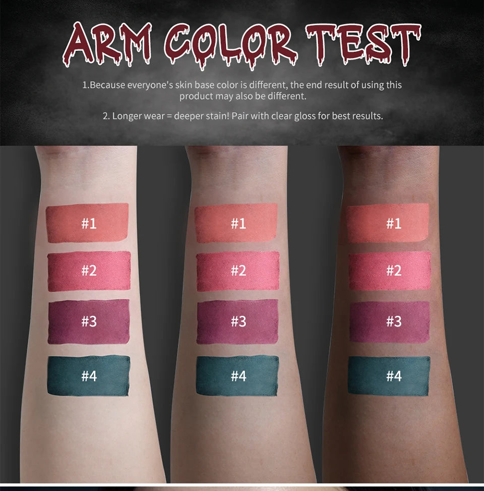 Long-Lasting Waterproof Bloody Matte Lip Stain - 12