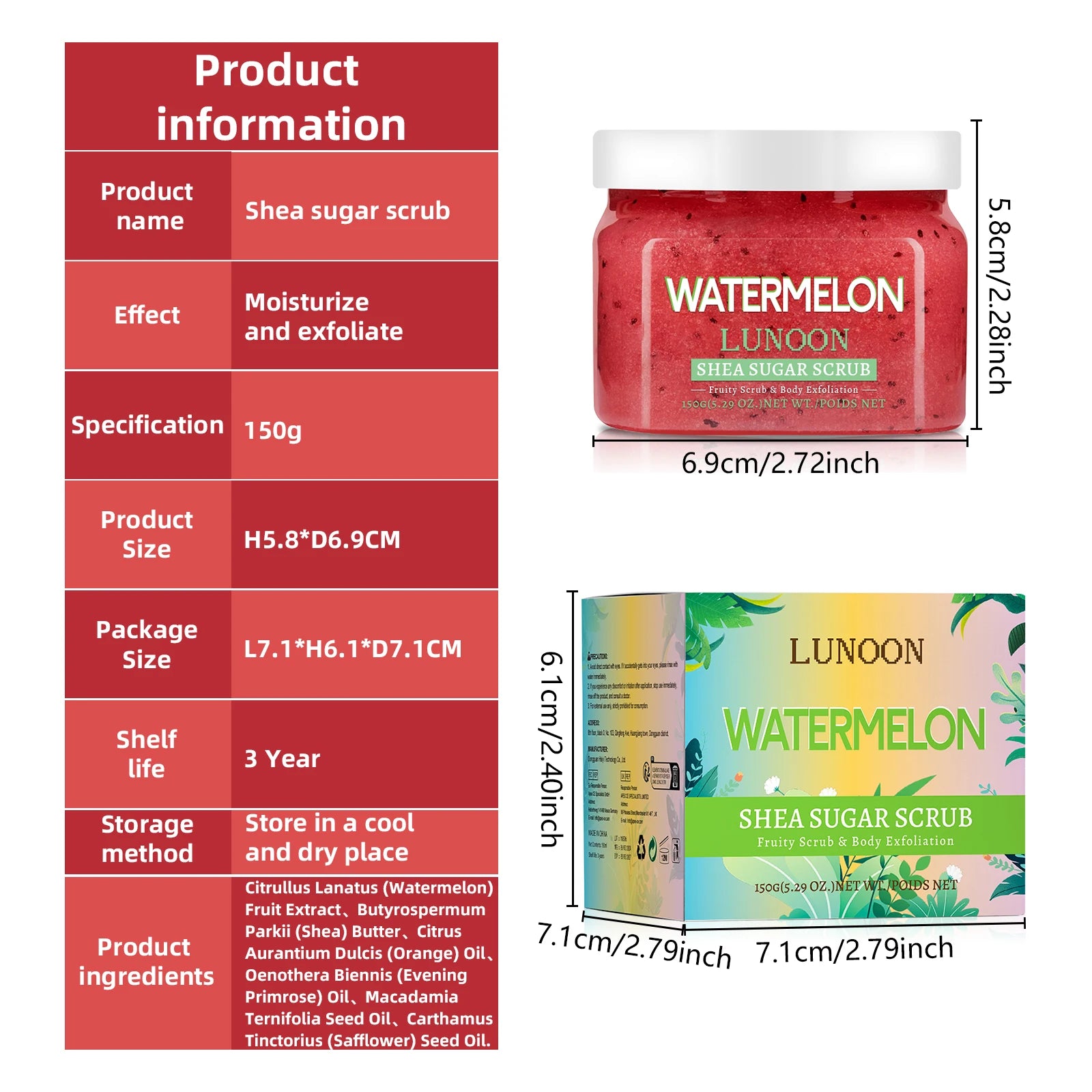 Watermelon & Shea Butter Exfoliating Body Scrub - 8