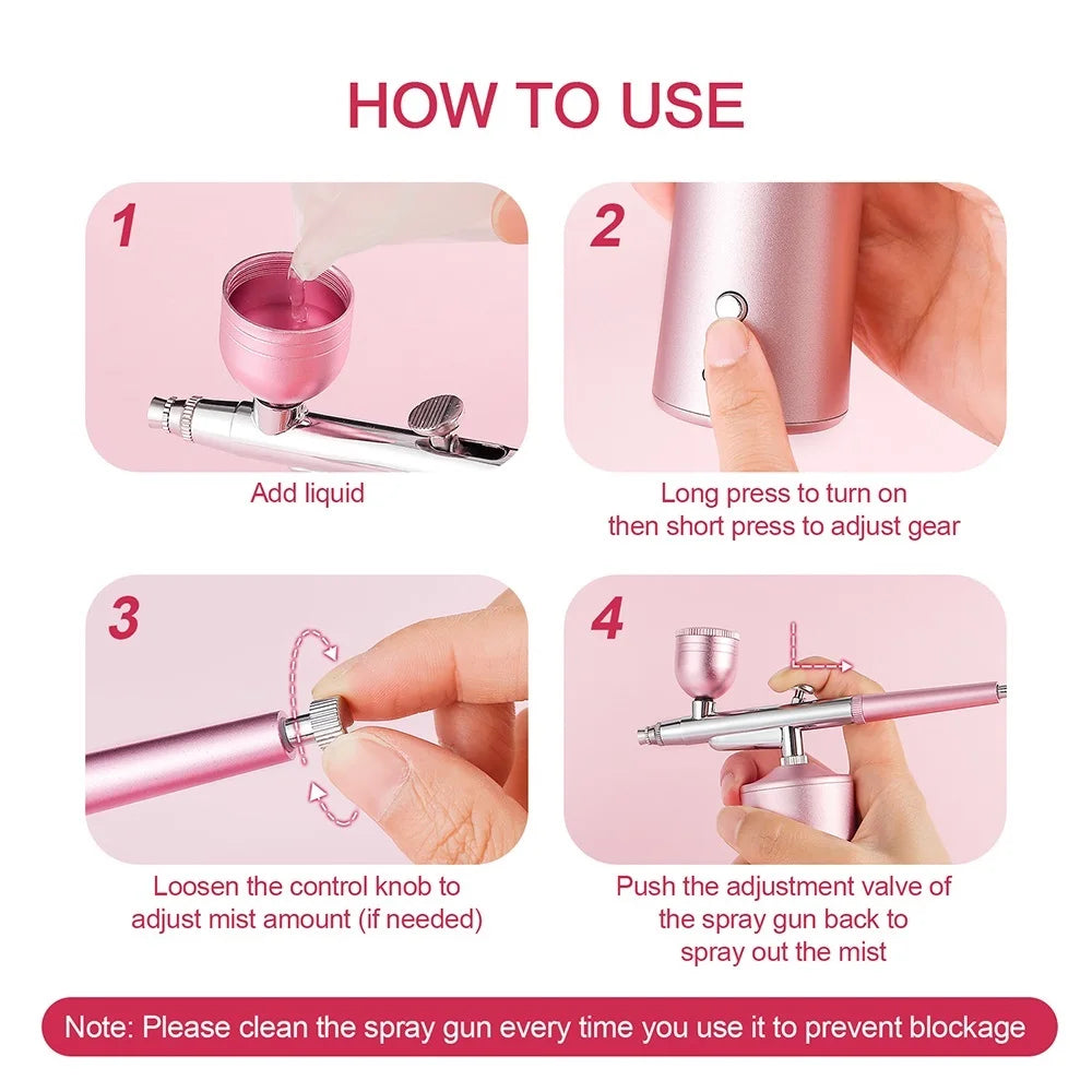 Portable Mini Airbrush Kit for Nail Art and Makeup - 35