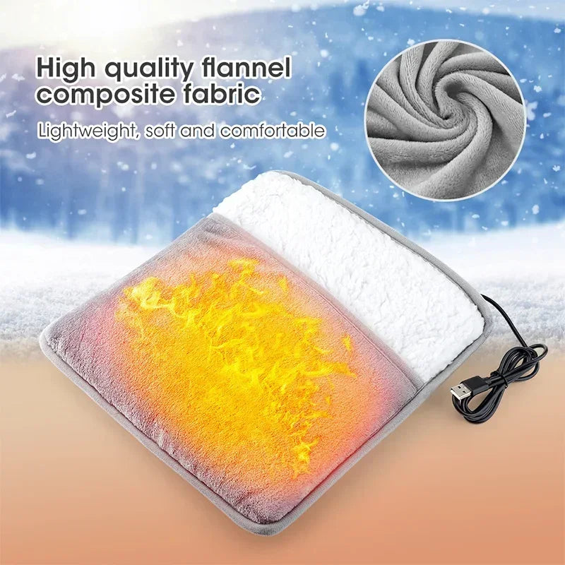 USB Heated Foot Warmer Plush Heating Pad - 10