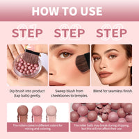 Long-Lasting Shimmering Pearl Blush Powder Beads
