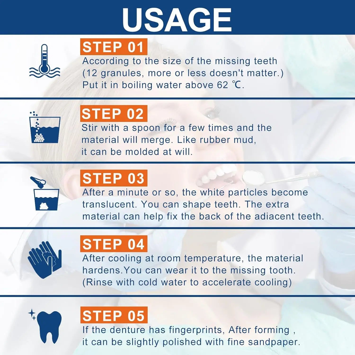 Temporary Tooth Repair Kit for Missing Teeth - 6