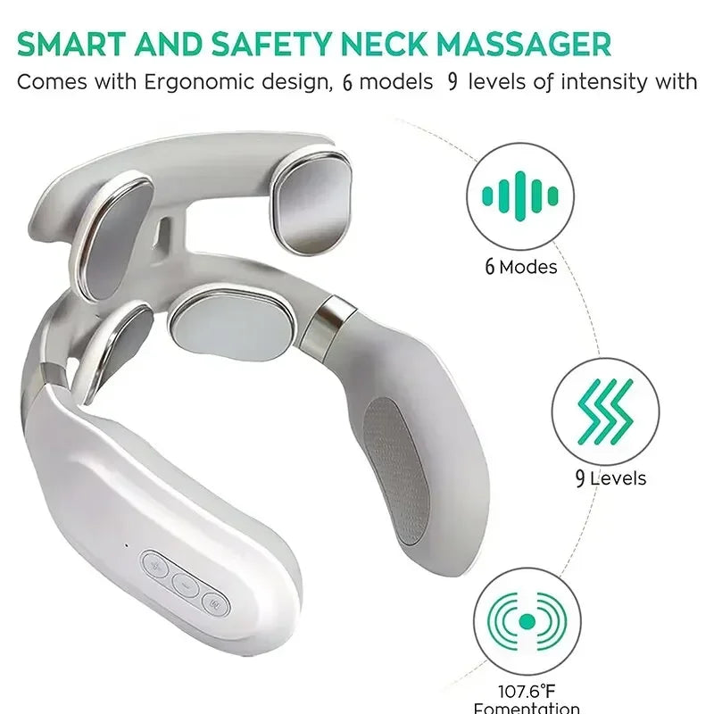 Electric Pulse Neck and Shoulder Massager with Heat Therapy - 2
