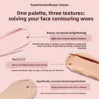4-Color Cream Concealer Palette for Dark Circles and Contouring