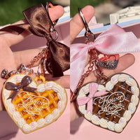 Portable Heart Waffle Makeup Powder & Solid Perfume Keychain