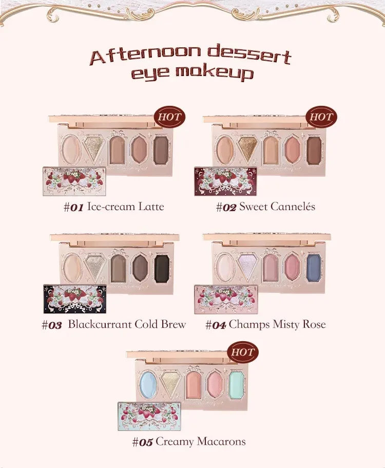 5-Color Shimmer and Glitter Eyeshadow Palette - 16