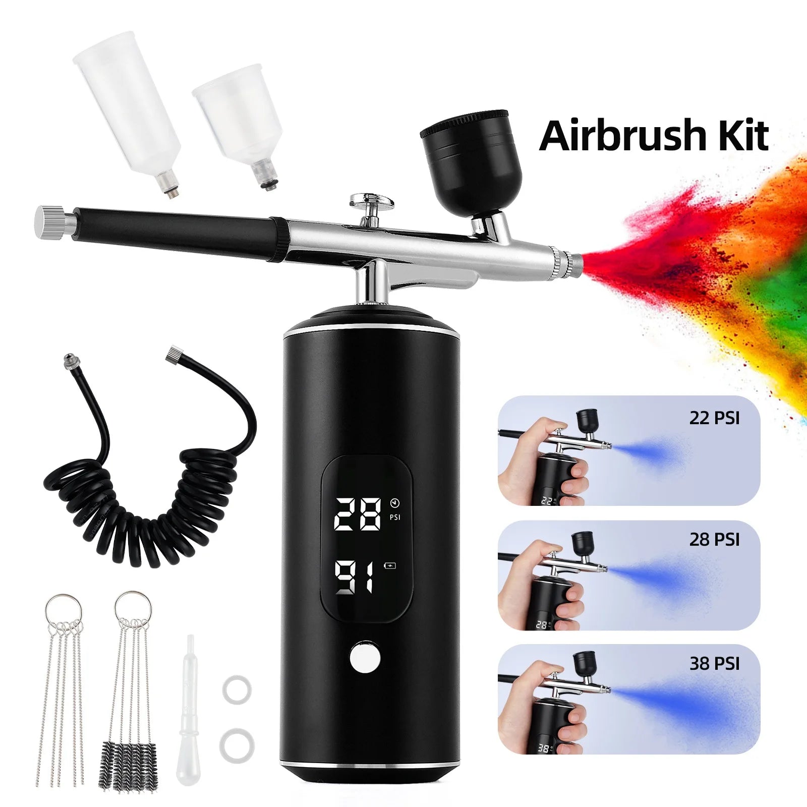 Portable Cordless Airbrush Kit for Makeup, Art, and Crafts - 1