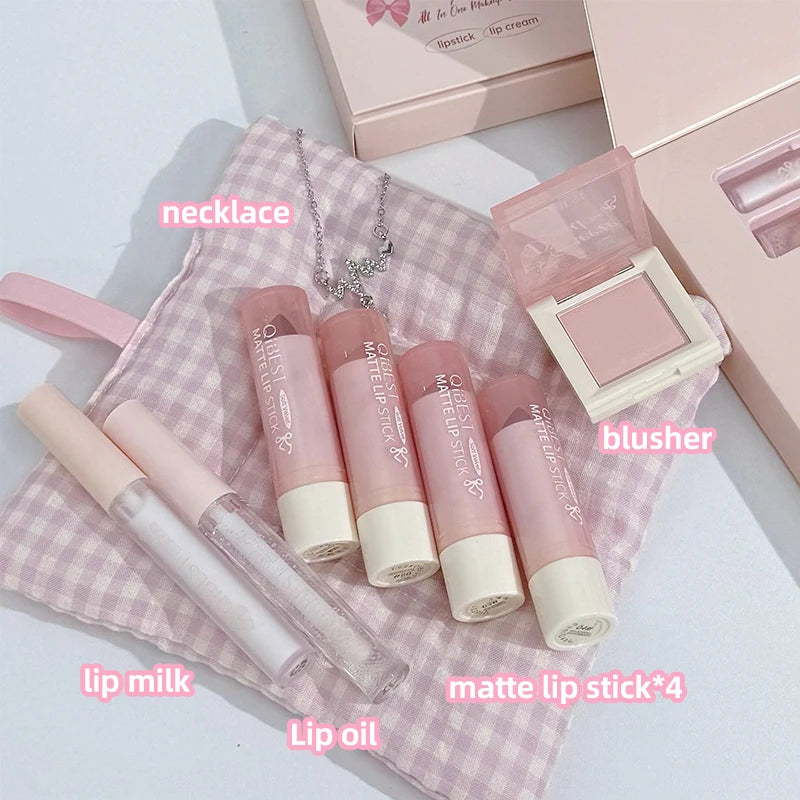 7-Piece Velvet Lip and Face Makeup Gift Set - 6