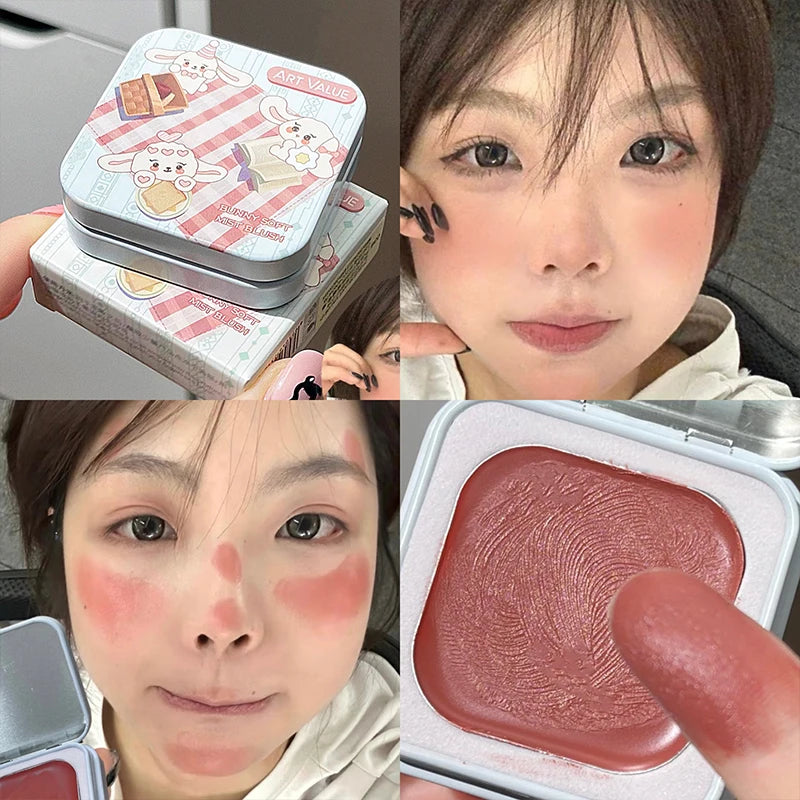 Matte Cream Cheek Blusher Palette for Natural Glow