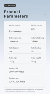 Rechargeable Cooling Eye Massager for Tension and Sleep