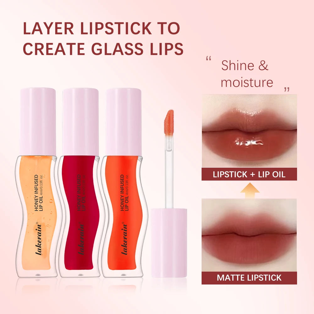 Honey Infused Hydrating Lip Oil for Glossy Nourished Lips - 2