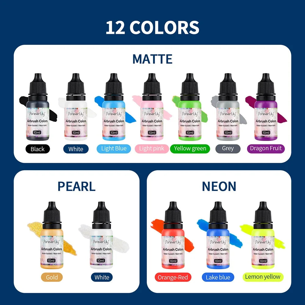 Professional Airbrush Paint Set for Nail Art and Crafts - 3