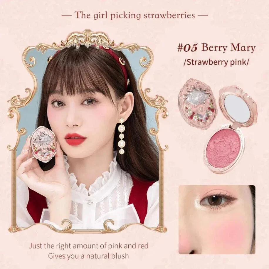 Embossed Strawberry Rococo Makeup Blush Powder - 25