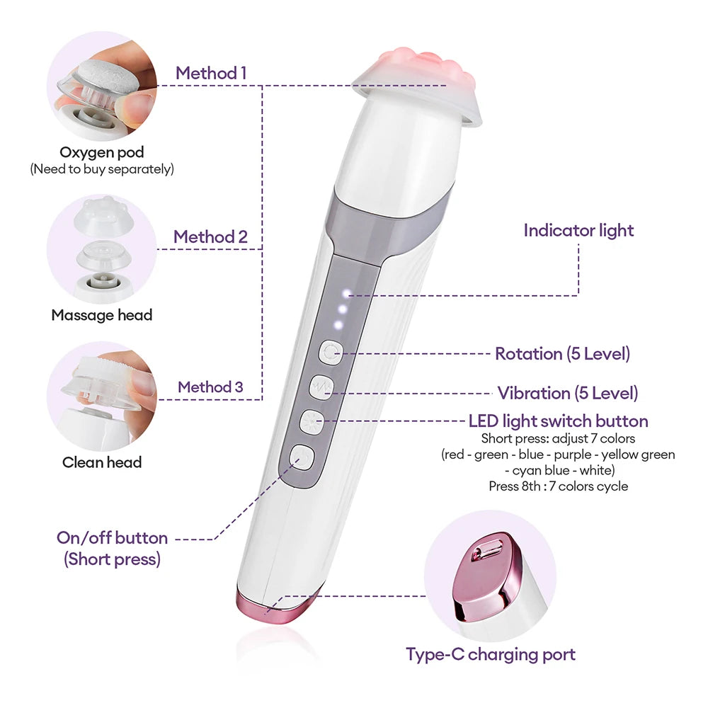 Portable CO2 Oxygen Bubble Facial Skin Care Device - 10
