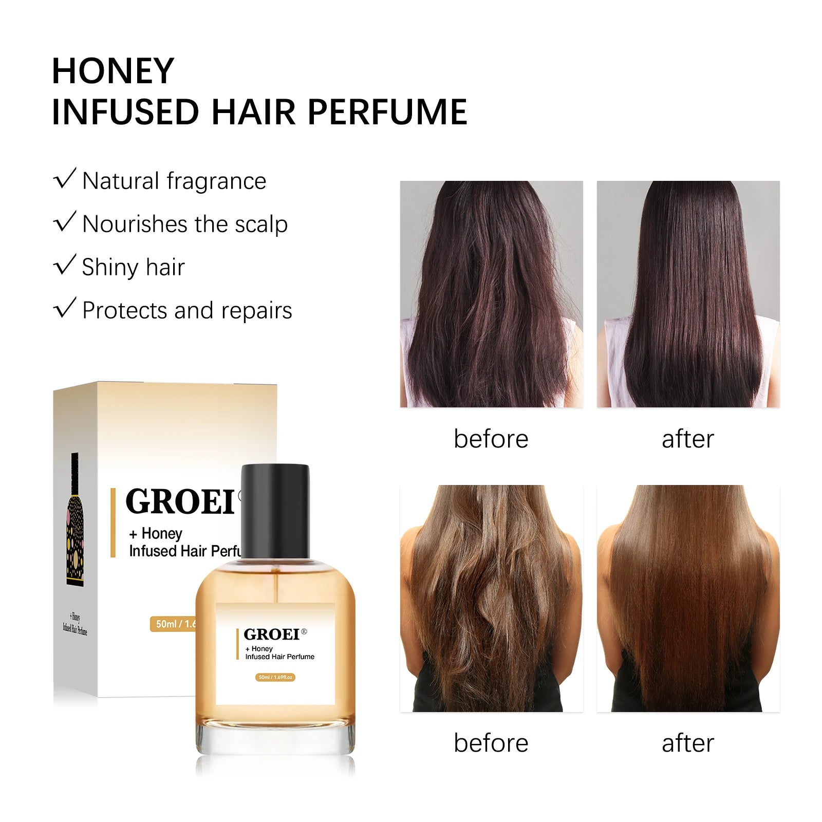 Honey and Argan Oil Infused Hair Perfume Spray - 3