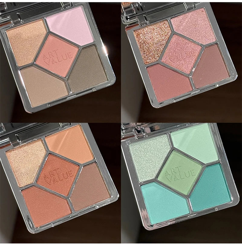 5-Color Shimmer and Matte Eyeshadow Palette - 13