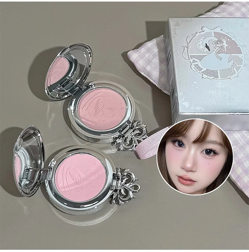 Long-Lasting Matte Pink Powder Blush for Natural Glow - 16