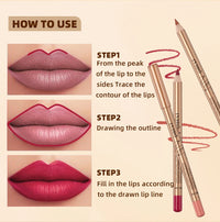 12-Color Waterproof Matte Lip Liner Pencil Set