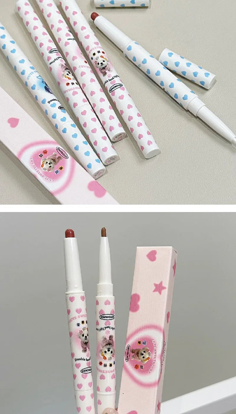 Dual-Ended Precision Lip Liner and Matte Lipstick Pen - 16