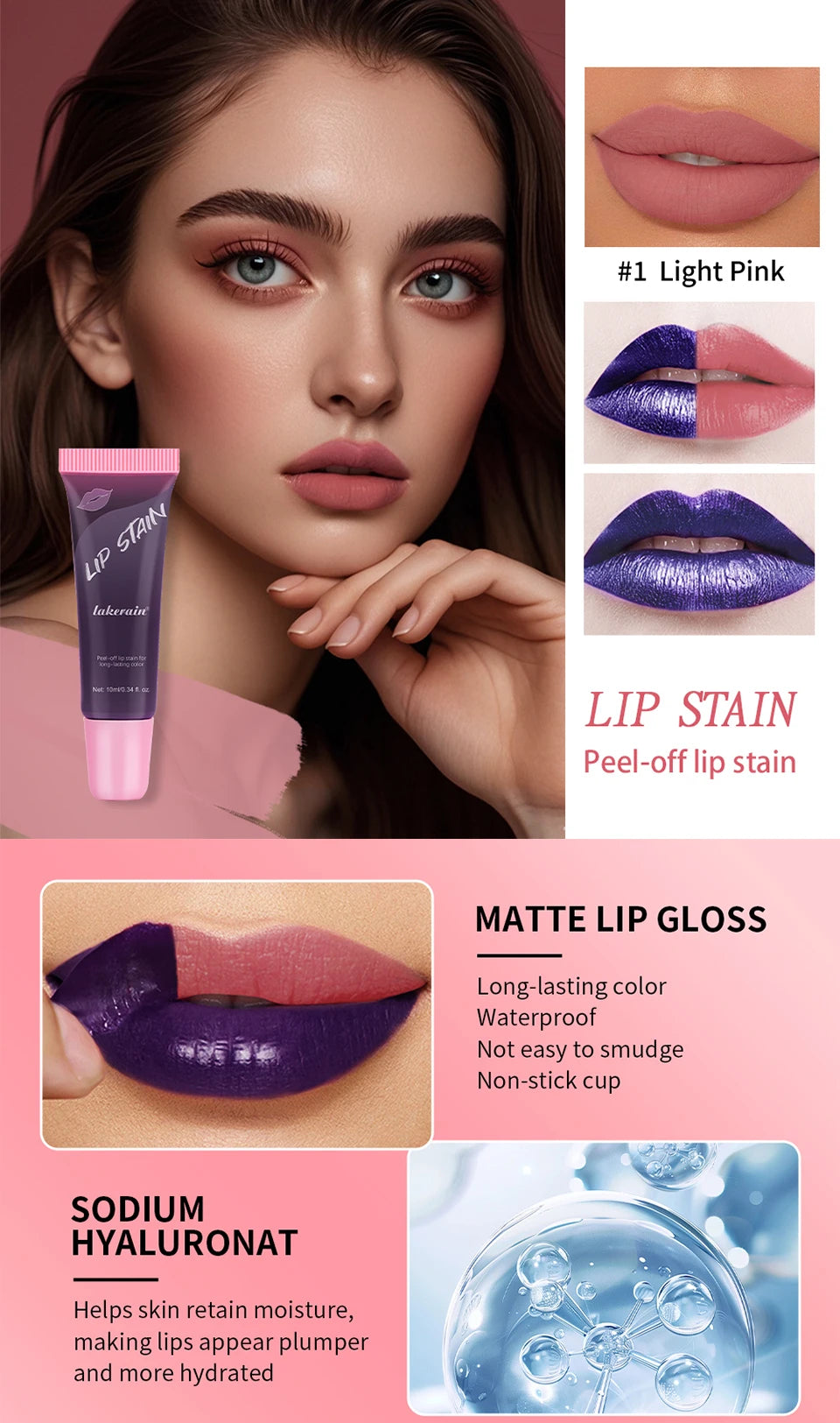 Waterproof Peel-Off Matte Lip Stain - 9