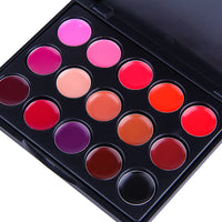 15-Color Long-Lasting Waterproof Lipstick Palette