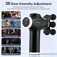 Portable Deep Tissue Percussive Massage Gun with 10 Attachments