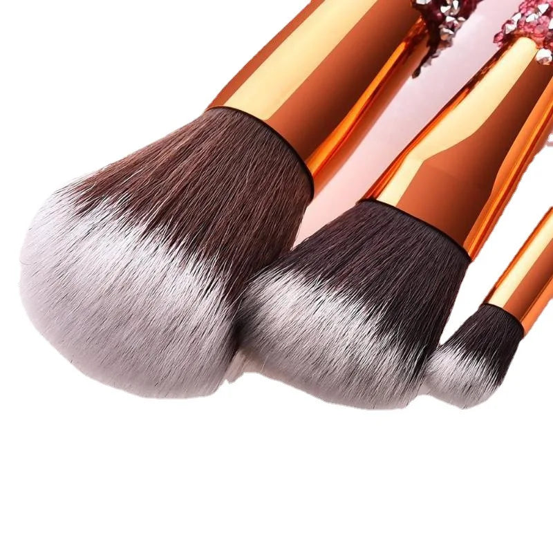 10-Piece Diamond Studded Professional Makeup Brush Set - 5