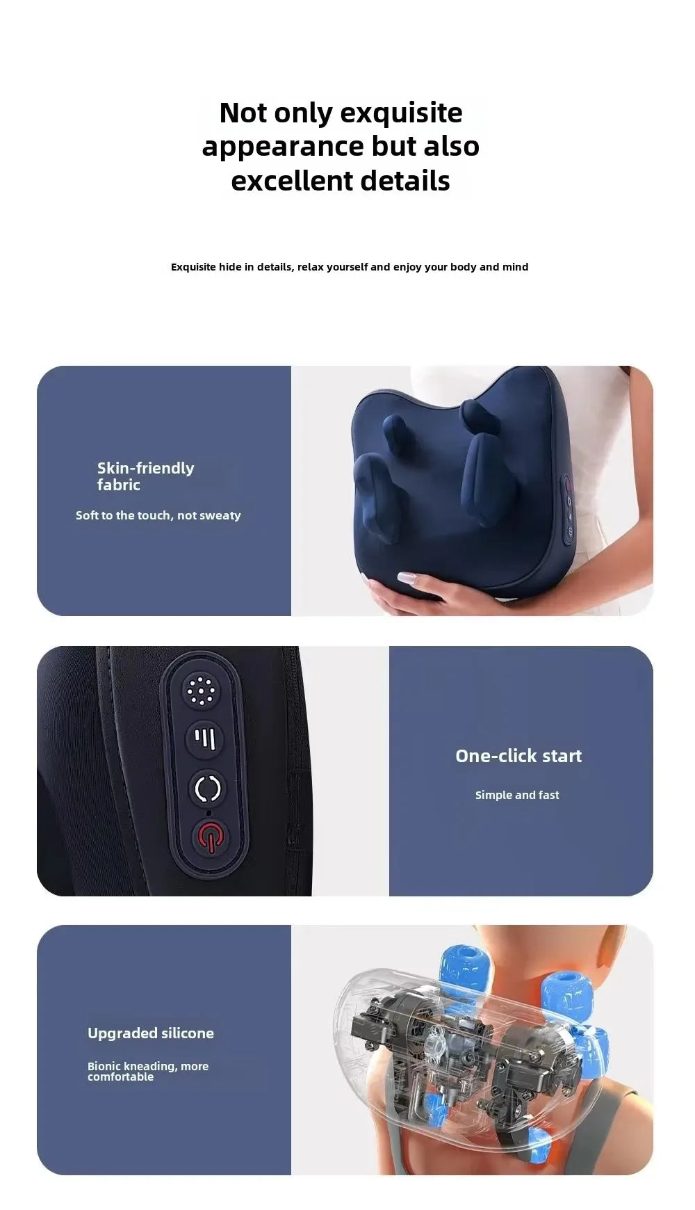 6D Wireless Shiatsu Neck and Shoulder Massage Pillow - 21
