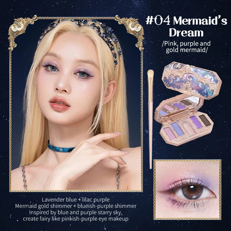5-Color Mermaid Eyeshadow Palette for Long-Lasting Shimmer - 57