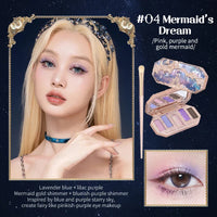 5-Color Mermaid Eyeshadow Palette for Long-Lasting Shimmer