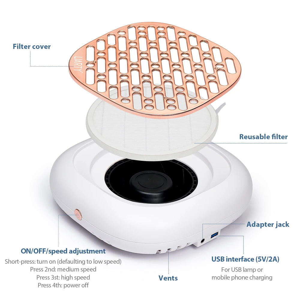 130W High-Power Brushless Nail Dust Collector - 18