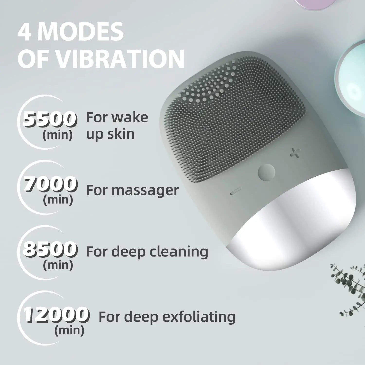 3-in-1 Waterproof Electric Sonic Facial Cleansing Brush - 3